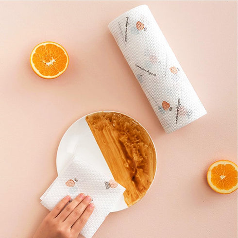 70 Sheets Disposable Towels Cleaning Cloth Dish Cloth Dish Towels Multi-Purpose Wipes and 5 PCS Reusable Microfiber Towels Wash Cloths for Home Ki...