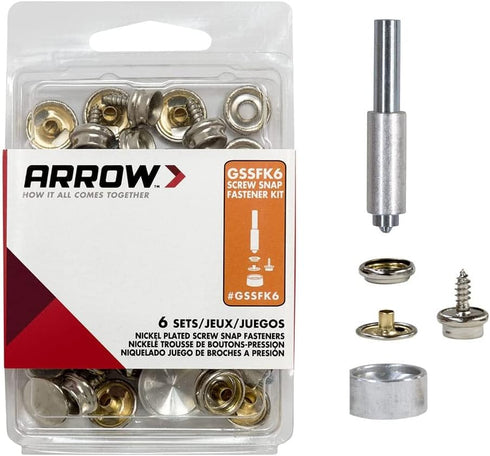 Arrow GSSFK6 Screw Snap Fastener Kit (Set of 6)...