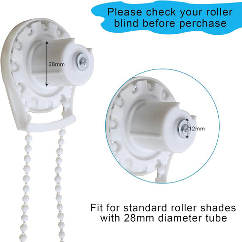 2 Set Roller Shade Accessory Set, Roller Blinds Connector Shades Clutch for 1.1"(28mm) Tube Fitting Parts Repair Kit Complete with Child Safty P-C...
