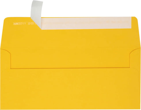LUXPaper #10 Business Envelopes | Peel & Press | 4 1/8" x 9 1/2" | Sunflower Yellow | 80lb. Text | 50 Qty...