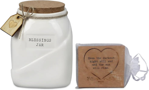 Young's Inc. Ceramic Blessing Jar with Blessing Cards - Cute Room Decor - Christian Gifts...