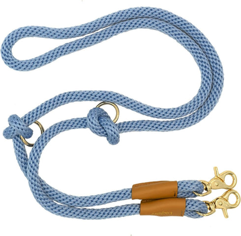7FT Multifunctional Rope Dog Leash,Hands Free Dog Leash, Crossbody Rope Leash, Adjustable Long Leash for 2 Dogs (7ft*12mm, Airy blue)...