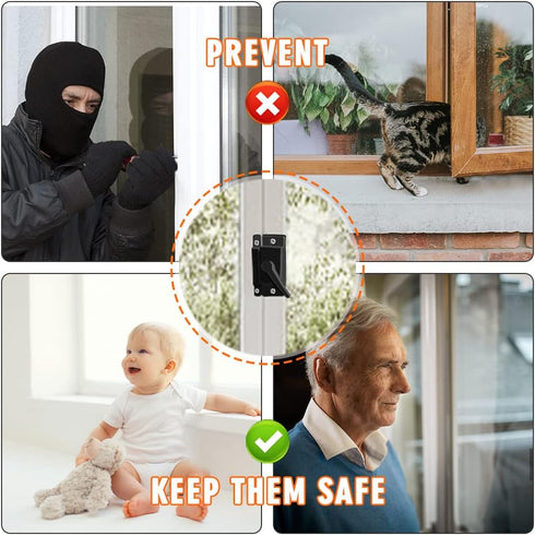 Window Sash Locks and Keeper ZUONAI 4 Pack Solid Metal Vinyl Window Sash Locks for Double Hung Window Latch Lock Replacement Security for Vertical...