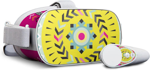 MightySkins Skin Compatible with Oculus Go Mobile VR - Pink Aztec | Protective, Durable, and Unique Vinyl Decal wrap Cover | Easy to Apply, Remove...