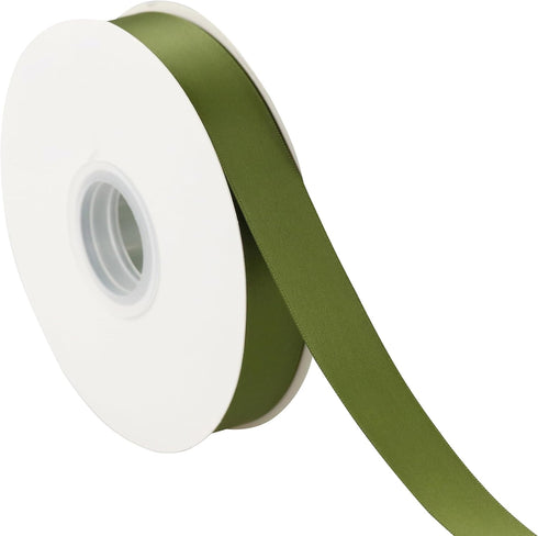 Satin Ribbon 7/8 Inch x 50 Yards Moss Ribbon for Gift Wrapping Double Face Olive Green Satin Ribbon for Crafts, Wedding, Hair Bow, Baby Shower, Br...