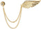 Knighthood Golden Stone Wing with Hanging Chain Brooch Golden...