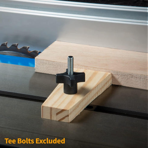 POWERTEC 5/16"-18 4 Point Knobs 5 Pack, Clamping Knobs with Steel Insert for T Track Bolts, Thumb Screw Threaded Knobs for T Track Accessories, Fe...