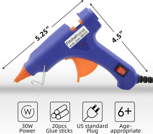 Hot Glue Guns, Mini Hot Melt Glue Gun Kit for Crafts, Glue Gun with 20pcs Glue Sticks for School DIY Arts, Sealing, Home Repairs, Blue...