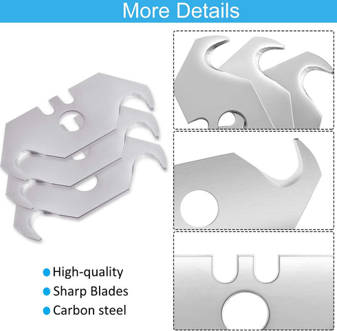 Utility Hook Blades Steel Hook Razor Blades Knife Blades for Roofing and Carpet with Plastic Box (90 Pieces)...