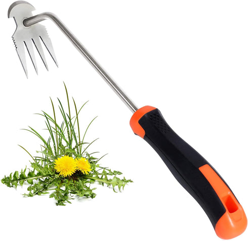 Weed Puller Tool, Garden Weeding Tool Gardening with Ergonomic Rubber Handle, Hand Weeder Manual Uprooting Weeding Artifact Dandelion Weed Puller ...