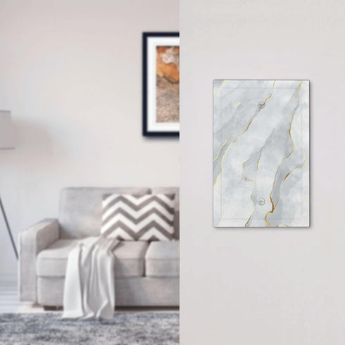 White Grey Marble Light Switch Cover Plates No Device Single Blank Wall Plate Decorative Electrical Faceplate for Bathroom Bedroom Home Decor Acce...