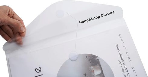 8.5 x 11 Clear Letter Sized Plastic Envelopes Document File Storage Holder 6 Pack Hook Loop Closure (6 Pack)...