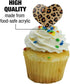 Leopard Print Animal Spots Heart Love Cupcake Picks Toppers Decoration Set of 6...