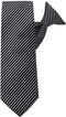 Jacob Alexander Men's Sophisticated Woven Black Tie Diagonal Grey Pinstripe Professional Pre-Tied Clip-On Stripe Neck Tie...