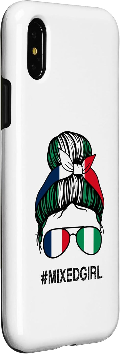 iPhone X/XS Nigeria France Flag Nigerian French Messy Bun Case...