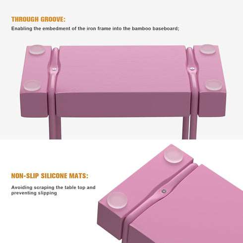 Napkin Holder for Table, Pink Kitchen Accessories Appliances for Table Farmhouse Cocktail Picnic Rustic Bamboo Iron Wood Holders for All Dining Ro...
