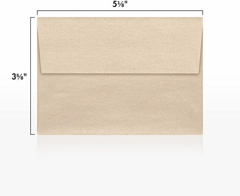 LUXPaper 4Bar A1 Invitation Envelopes | Peel & Press | 3 5/8" x 5 1/8" | Taupe Metallic | 80lb. Text | 50 Qty...