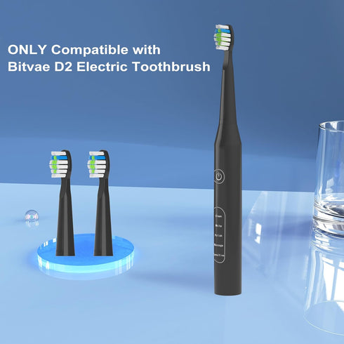 Toothbrush Heads Compatible with Bitvae D2 Electric Toothbrush, Soft Brush Bristles, 10 Pack Replacement Heads, White...