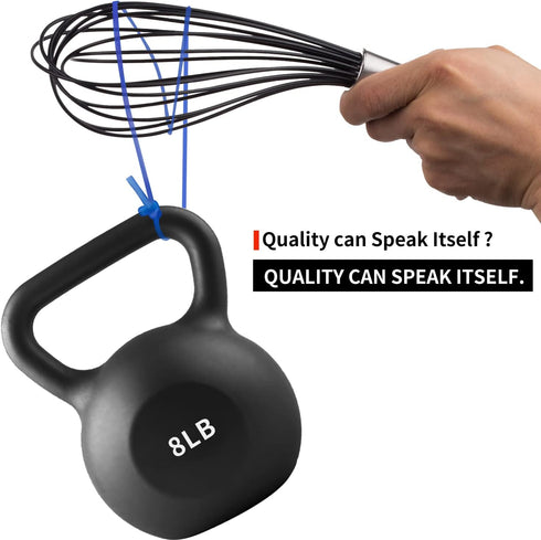 Silicone Whisk, Heat Resistant Stainless Steel Wire Whisk Set of 3, Kitchen Cooking Whisks No Scratch, Non-stick Cookware Balloon Egg Beater for B...