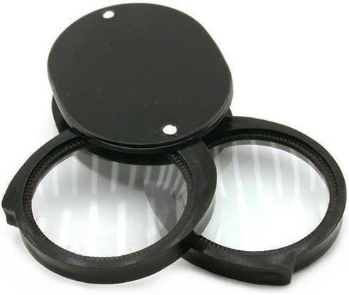 Folding Pocket Magnifier 5x 10x 1.5" Double Lens...