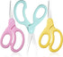 Mudder 3 Pieces Left Handed Scissors Kids Age 8-12 5.9 Inch Back to School Gifts Safety Children Scissors with Blunt Tip Stainless Steel Blades an...