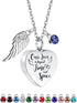 Heart Urn Necklace for Ashes with 12 Birthstones Cremation Jewelry and Angel Wing for Ashes with stary box and transparent PE cover - Our love is ...