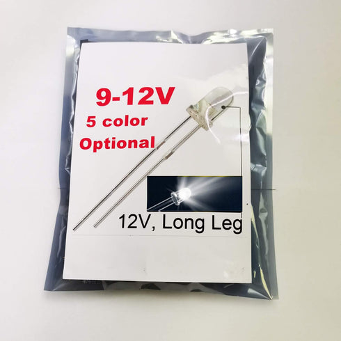 50pcs 12V 3mm White LED 9V Gauge Cluster Instrument Light Emitting diodes(White Blue Green Yellow red, Optional in Listing) 0.06 watts...