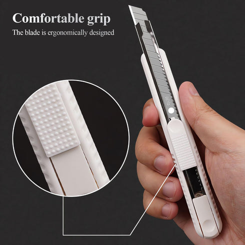 M&G 4 Pack Box Cutter Retractable, Utility Knife 9mm Wide Snap-Off Blades, Extended Razor Knife Box Opener for Cutting Carboard Wrapping, School H...
