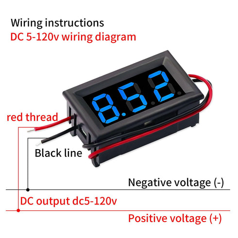 Digital Voltage Display?10Pack 0.56" Two-Wire DC 3V-30V Blue LED Voltmeter Waterproof Display Voltage Tester Meter...