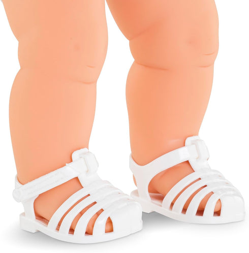 Corolle White Sandals Baby Doll Outfit Accessory - Mon Grand Poupon Clothes and Accessories fit 14" Dolls, for Kids Ages 3 Years and up...