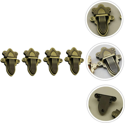 EXCEART 4pcs Luggage Accessories Lock Purse Closures for Bag Making Hardware Bag Clasp Accessories Replacement Bag Lock DIY Handbag Buckle Metal P...