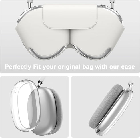 Compatible with Apple AirPods Max Case,Clear Soft TPU Anti-Scratch,Ear Pad Case Cover/Ear Cups Cover/Headband Cover for AirPods Max Headphones,Cle...
