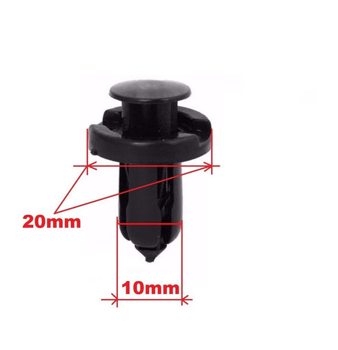 100pcs - 10mm Nylon Clips Plastic Push Type Rivet Retainer Fastener Bumper Pin Fender Flare Compatible with Honda Acura...