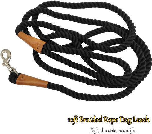 BTINESFUL Heavy Duty Rope Dog Leash 10 ft, Strong Dog Leash Soft Handle Dog Traction for Large Medium Dogs Hiking, Camping, Exploring, Walking(1/2...