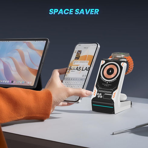 3 in 1 Wireless Charging Station for MagSafe:JoyGeek Magnetic Charge Stand for iPhone Apple 15 14 13 12 Pro/Pro Max/Plus/Mini- Fast Wireless Charg...