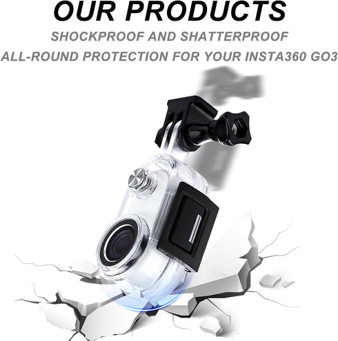 Waterproof Housing Case for Insta360 Go 3, Underwater Dive Protective Shell 30M (98ft) with Bracket Accessories...