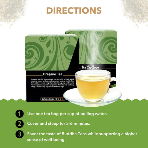 Buddha Teas - Organic Oregano Tea - Herbal Tea - For Health & Wellbeing - With Antioxidants & Minerals - Clean Ingredients - Caffeine Free - OU Ko...