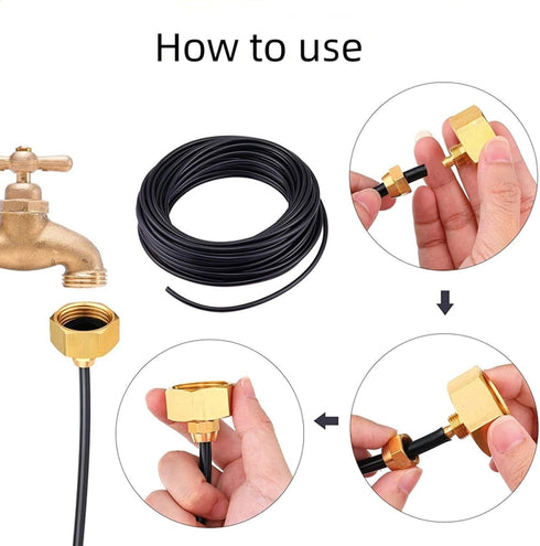 Garden Hose Adapter 2Pcs, Brass Standard 1/4 Inch to 3/4 Inch GHT Garden Hose Female Pipe Fittings, Garden Water Hose Thread Irrigation Tube Conne...