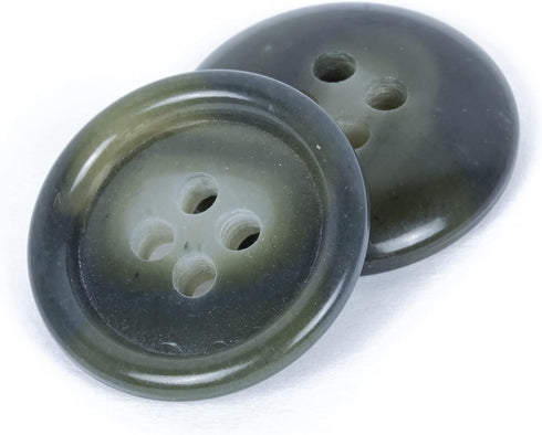 Mibo 12pcs Round Melamine Suit & Dress Buttons with Rim - 30L(19mm) - 4 Hole - Blue Green Mix...