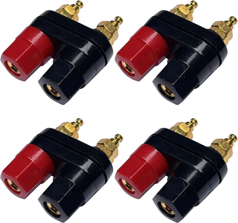 CESS Dual Binding Post, 4mm Banana Socket, 2 Way Gold-Plated Speaker Binding Posts, Power Amplifier Connector, 4 Pack...