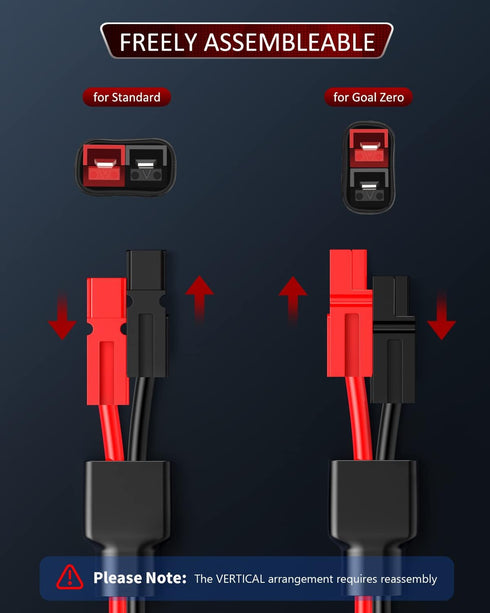 ELECTOP 45A Connector to O Ring Terminal, Compatible with Ads Port Adapter 10AWG Battery Connector Cable with 15A/20A Protection Fuse for Automoti...