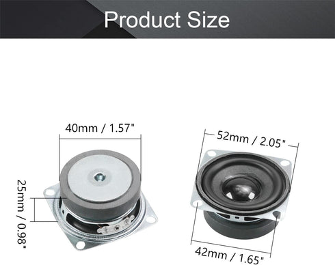 Fielect DIY Magnetic Speaker 3W 4 Ohm Full Range Audio Speaker Stereo Woofer Loudspeaker Replacement for Arduino, 52mm Diameter 1Pc...