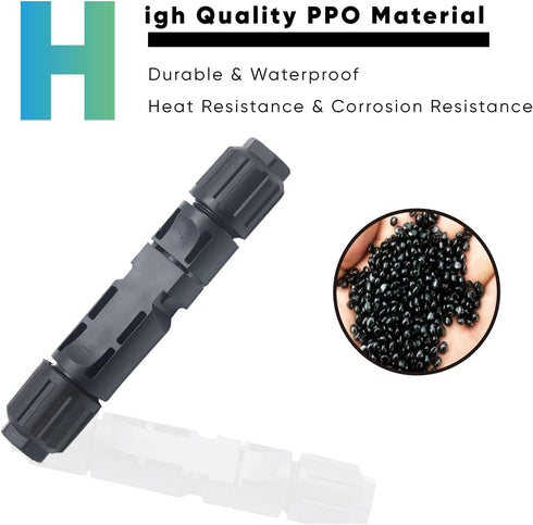 12 Pairs/24PCS Solar Connectors, IP67 Waterproof 1000V 30A Male & Female Solar Panel Cable Connectors (12AWG-10AWG)...