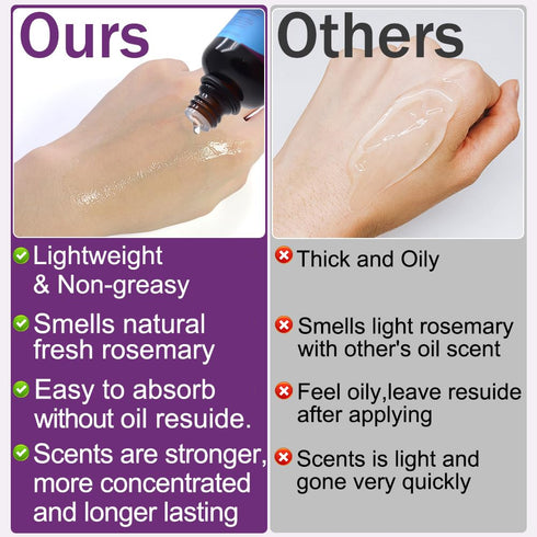 Organic Rosemary Oil for Hair Growth,100% Pure Undiluted Light-Weight Non-Greasy Rosemary Essential Oil for Hair,Scalp & Skin Care,Natural Hair Gr...