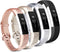Tobfit 4 Pack Bands Compatible with Fitbit Alta/Alta HR Bands, Soft Sport Silicone Replacement Wristbands for Women Men (Large, Black/Champagne Go...