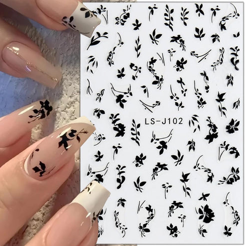 3D Nail Stickers Plant Leaf Nail Art Stickers for Nail Designs Retro Botanical Leaves Flower Nail Decals for Nail Art Supplies Foliage Nail Sticke...