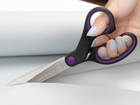 Hygloss-Armada Art Velvet Touch Scissors - Great for Arts and Crafts - Pointed Tip Blades - Reusable Vinyl Bag for Safe Storage - 8 Inches - Black...