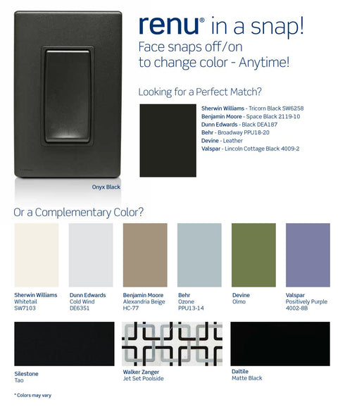 Leviton RER20-OB Renu Tamper-Resistant Outlet, 20-Amp, 125VAC, Onyx Black...