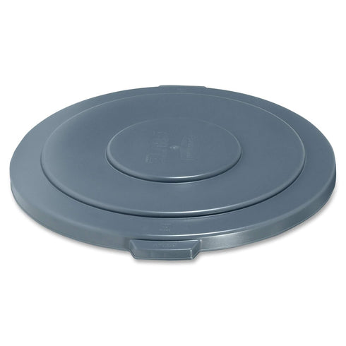 Rubbermaid Commercial BRUTE Trash Can Flat Lid, Round, Gray, 55 Gallon, FG265400GRAY...