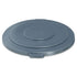Rubbermaid Commercial BRUTE Trash Can Flat Lid, Round, Gray, 55 Gallon, FG265400GRAY...